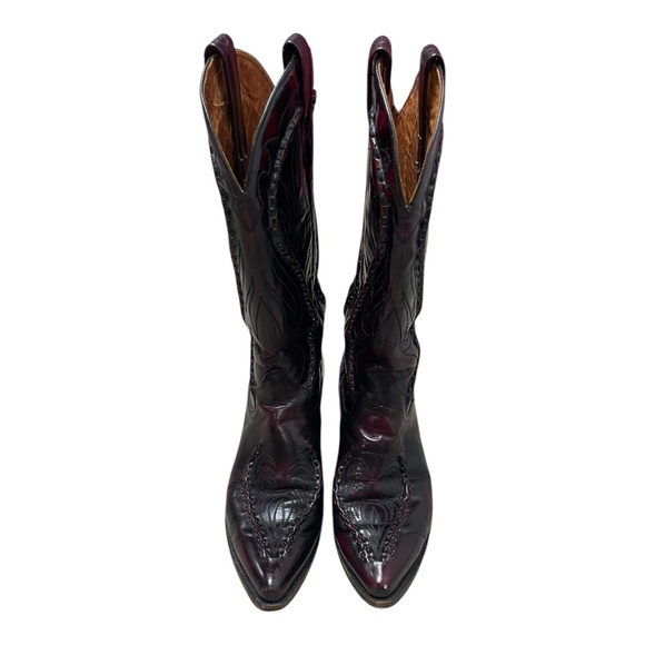 Dan Post Cherry Leather Western Cowboy Boots - Picture 3 of 8